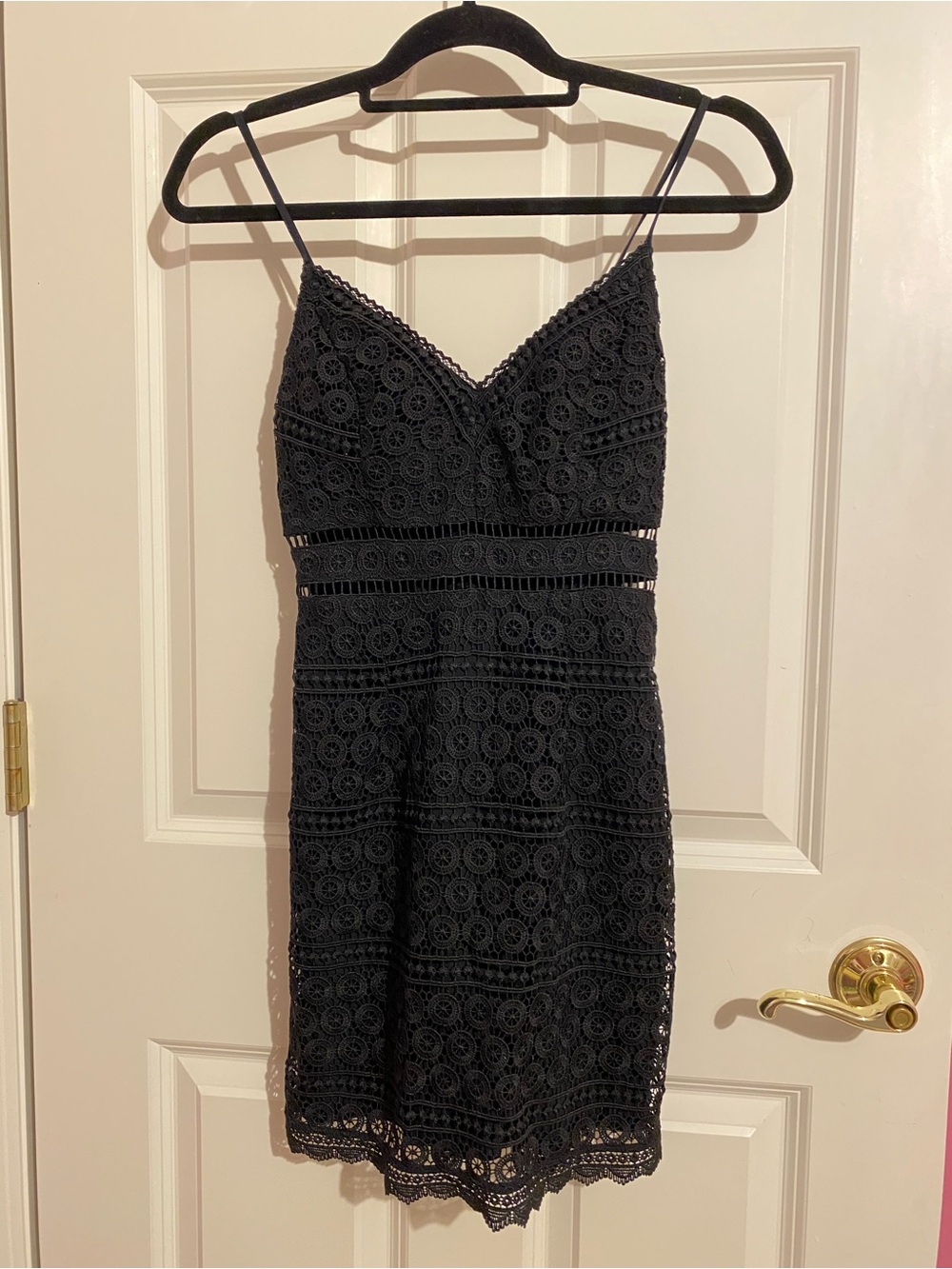 Abercrombie & Fitch black crochet mini dress, womens size XS